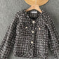 Small fragrant clothes plaid coat women's cardigan top  1547