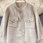 French small fragrant wind tweed coat autumn and winter celebrity temperament versatile top  1562
