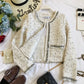 Small fragrant clothes retro short coat spring tassel round neck small coat  1663