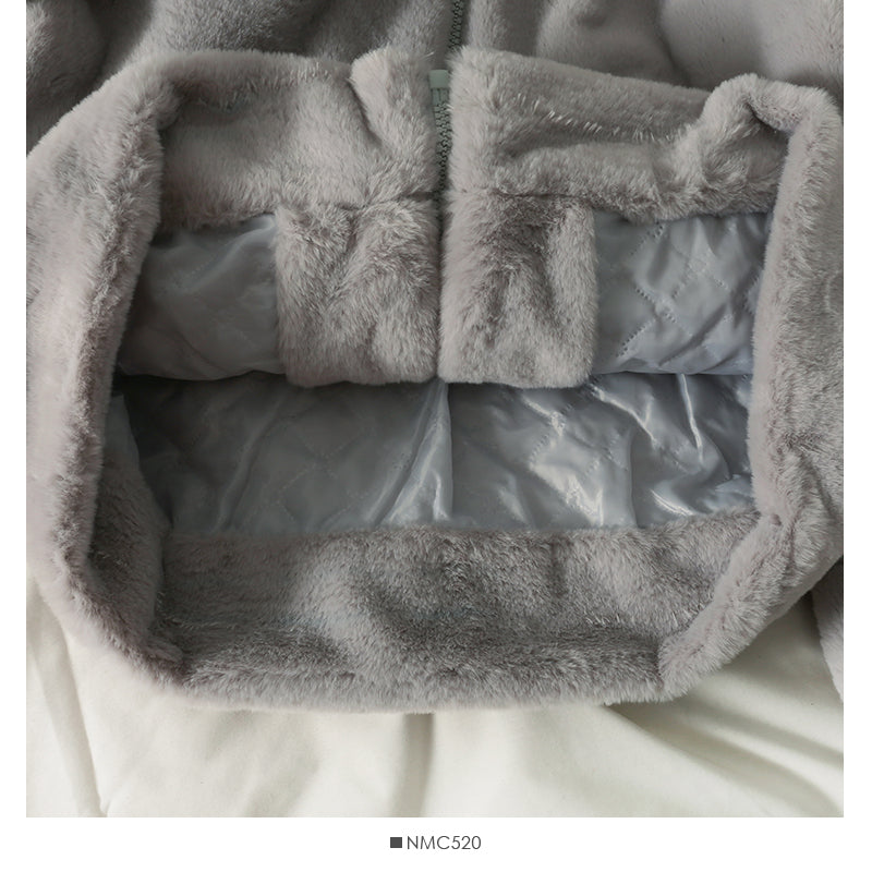 Korean loose and thin large pocket hooded Plush warm coat for women  2120