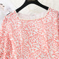 Small fresh long sleeve square neck thin Floral Chiffon Dress  2419