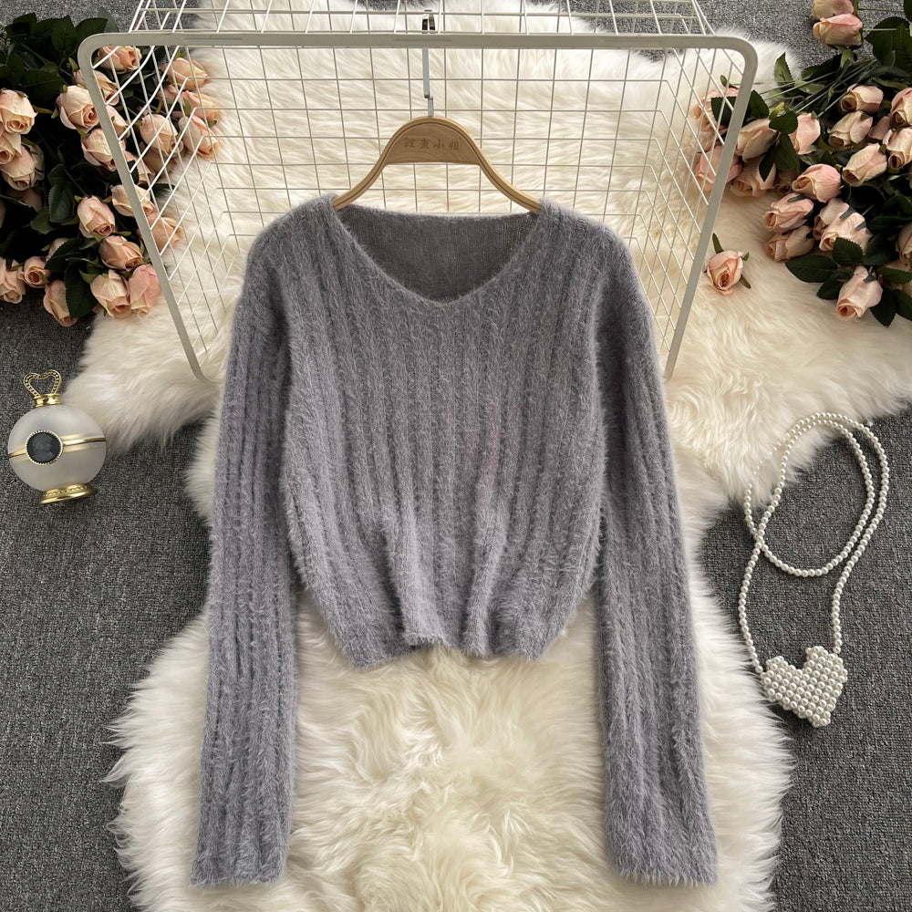 Vielseitiger Kurzpullover aus Mohair 1615