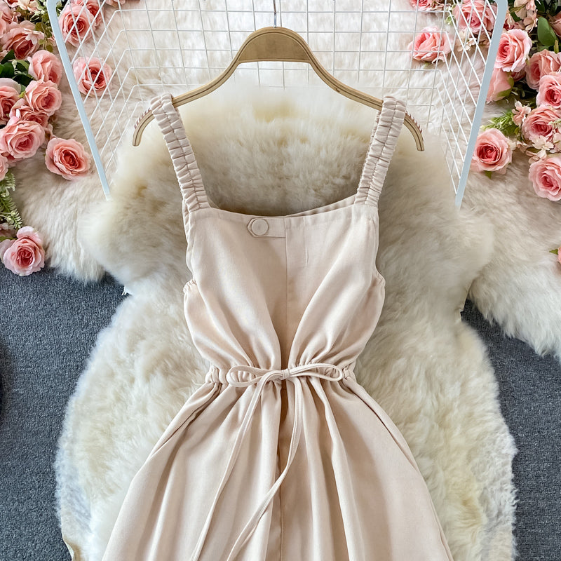 Gentle wind closing waist thin corduroy dress  3234