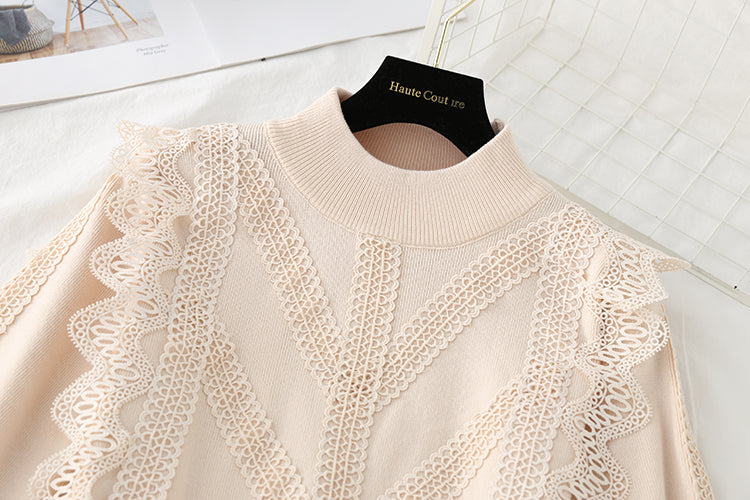 Knitted sweater dress women's new French waistband looks thin and retro Hepburn  2147