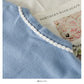 Sweet little fresh stripe single breasted crew neck thin sweater  1810