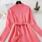 Knitted dress knee length ruffled fishtail skirt  2464