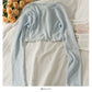 Französischer kleiner Schal Damen dünnes mikrotransparentes Langarm-Pullover-Oberteil 1696
