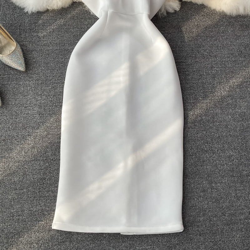 Off shoulder strapless dress   2743