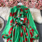 Slim and slim, lotus leaf border, waist closed and large swing A-shaped skirt  2967