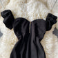 Line neck Strapless off shoulder slim fit Hip Wrap Dress Dress  2836