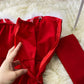 Red/black fashion heart-shaped collar sexy waist slimming off-shoulder Christmas birthday dress 2718