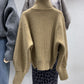 Sweater jacket, thickened, loose, lazy, turtleneck, winter's new bat-sleeved cardigan  1399