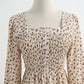 New dress long sleeve age reducing temperament floral skirt  2266