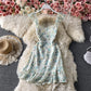 Spitzenbesticktes Blumenkleid mit Strapsen 3313