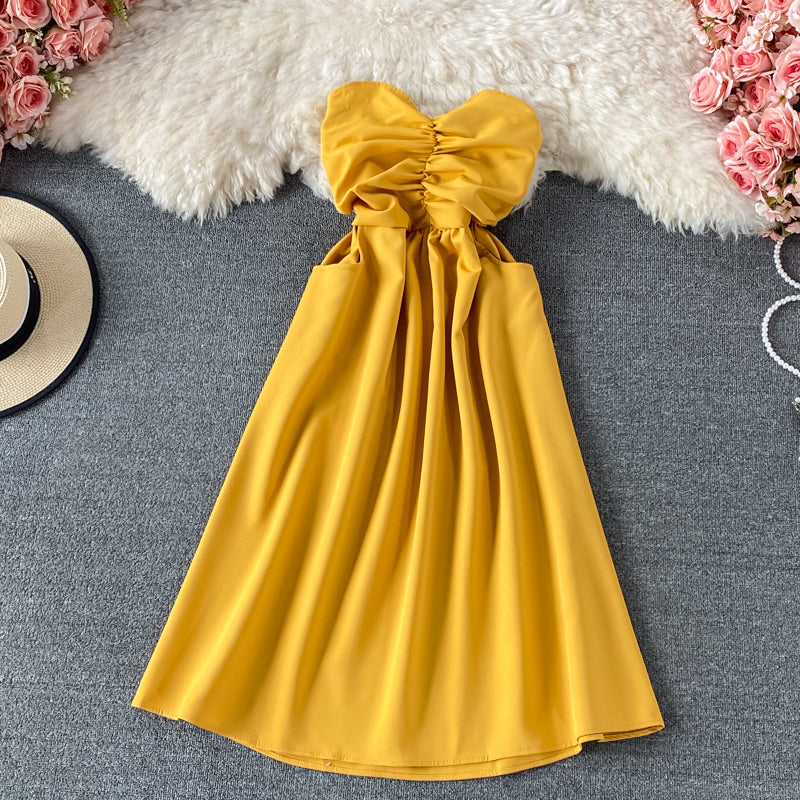 Sexy off shoulder strapless dress  3320