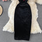 Neck off shoulder slim wrap hip suspender dress  2733