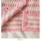 Korean stripe loose and thin short single breasted cardigan sweater  1883