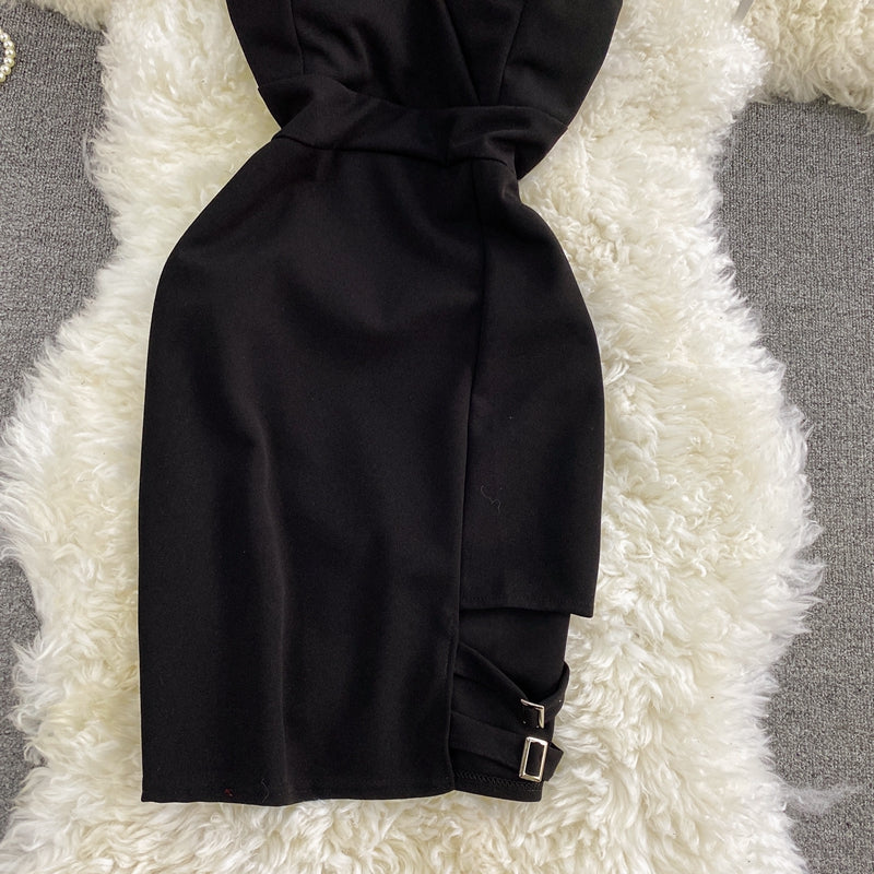 New small suspender low cut dress  2936