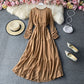 Narrow waist chiffon dress with long sleeves  3029