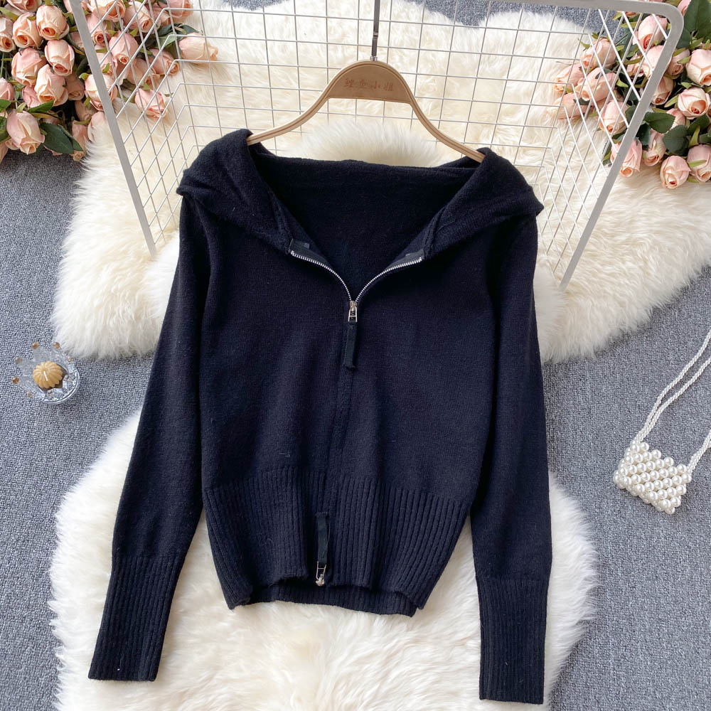 Herbst und Winter neue Kapuzenpullover Mantel Strickjacke 1624