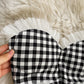 Strapless Plaid Dress waist A-line short skirt  3413