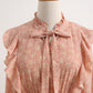 Ruffle French Vintage Long Sleeve Chiffon Dress  2257