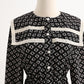 Dress temperament black printed skirt bottomed long skirt  2204