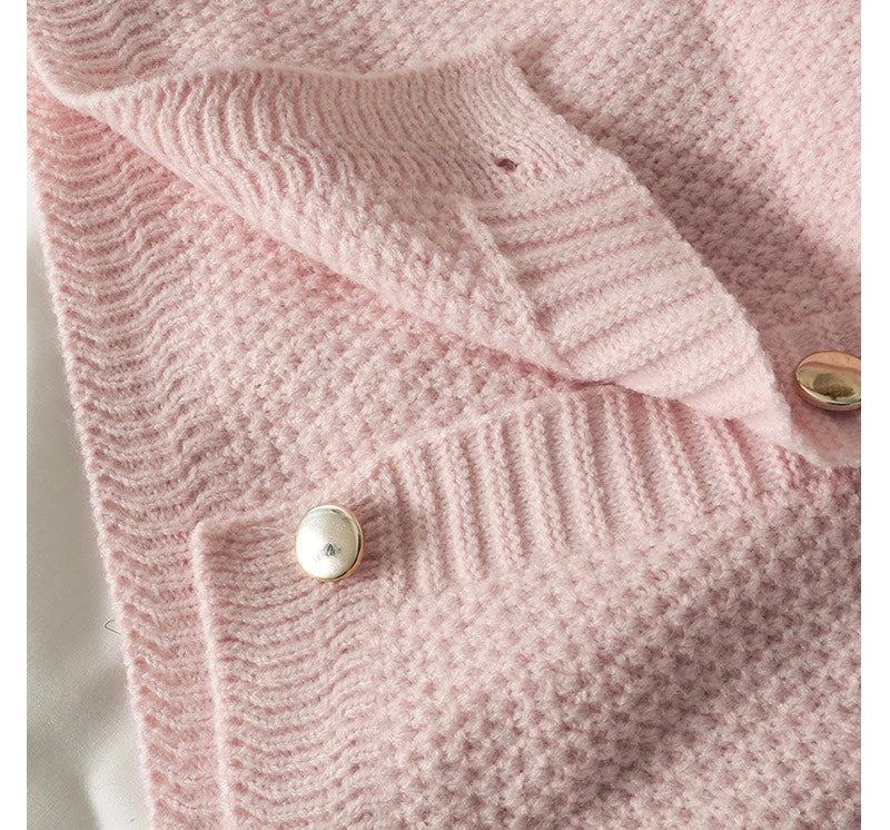 Haut cardigan vintage en tricot ample à simple boutonnage et à manches longues avec nœud papillon 1448