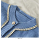 Sweater women's bright silk stripe single breasted cardigan  1796