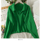 Sweet wind candy color Lapel slim fit Pullover knit  1848