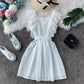 Vintage Lace square neck waist slim dress  2827