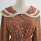 Floral dress doll collar age reducing temperament tea break skirt thin skirt  2331