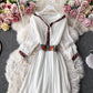 Waist closing temperament Ruffle hem long skirt  3405