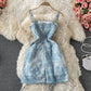 Tie dyed one shoulder strapless dress  2809