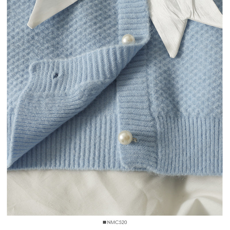 Korean contrast stitched bow decorative round neck T-shirt  1808