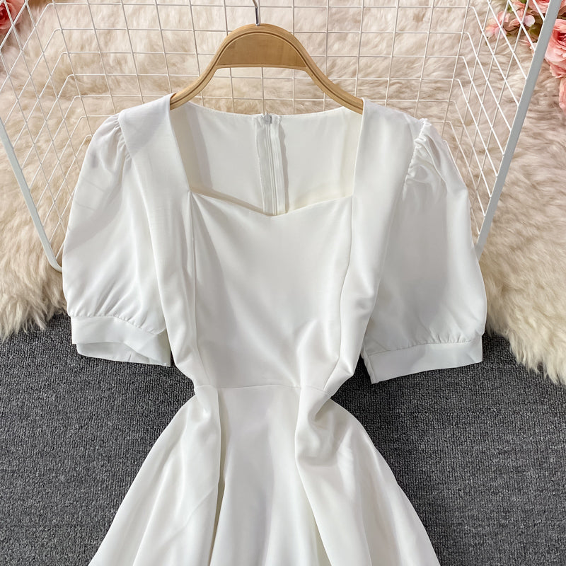 Narrow waist French long skirt with large hem  3208