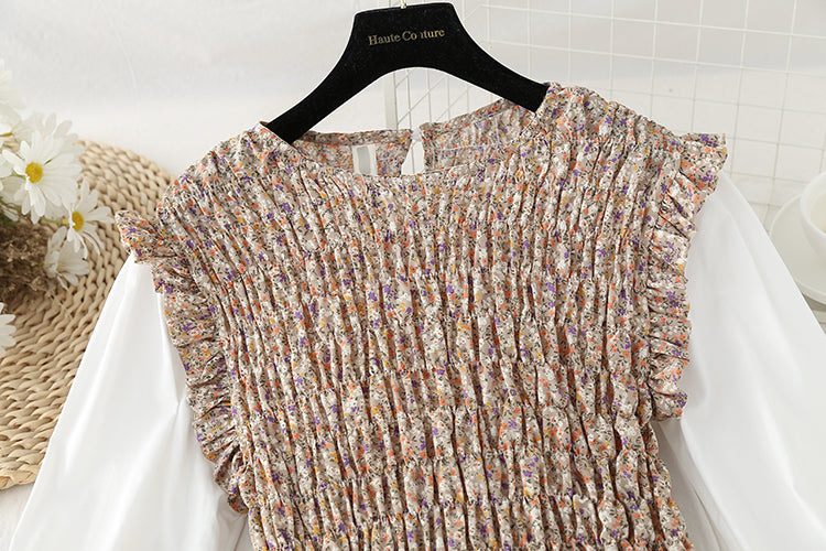 New female floral dress design sense of minority tea break skirt Kikyo early autumn  2414
