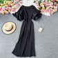 Ruffled large flared sleeve Pleated Dress  2758