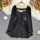 High waist thin bud dress aging sweet fluffy A-line skirt short skirt  3120