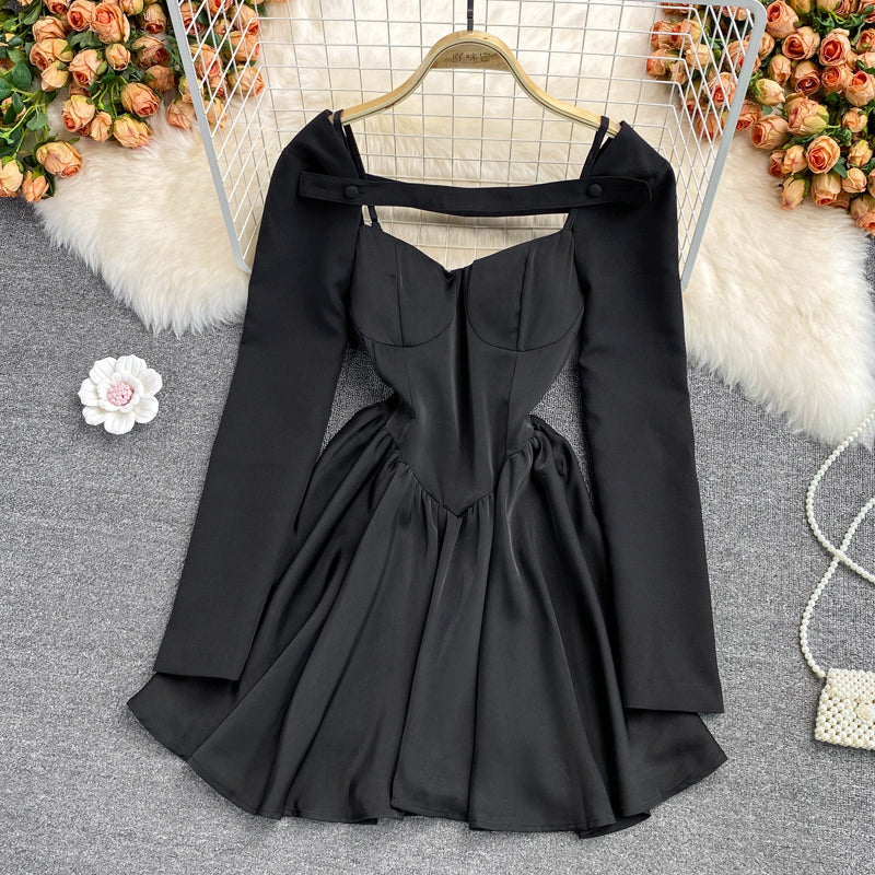 High waist thin bud dress aging sweet fluffy A-line skirt short skirt  3120