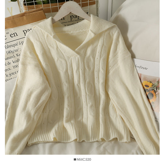 Pullover Korean Slim Reine Farbe Top 1917