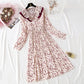 Vintage Floral Chiffon Dress  2193