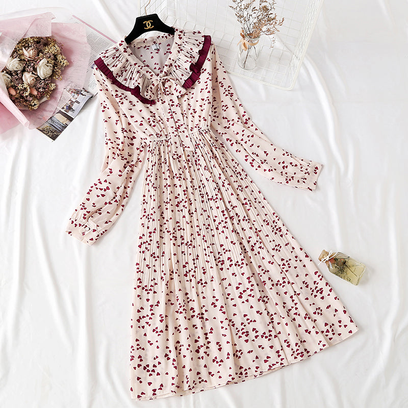 Vintage Floral Chiffon Dress  2193