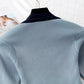 Knitted dress women's new French retro knee length wool dress  2144