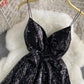 Cute A line sequins short dress  1319