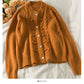 Sweater cardigan top diamond lattice long sleeve sweater fashion  1829