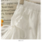 Elastic waist and thin two layers of solid color medium length A-line skirt for women  2589