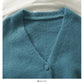Sweater women's low neck single breasted cardigan long sleeved top solid color versatile  2044