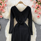 Sexy high elastic V-neck bright silk split buttock fishtail dress  2915