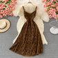 Gentle wind lady floral suspender skirt  3010